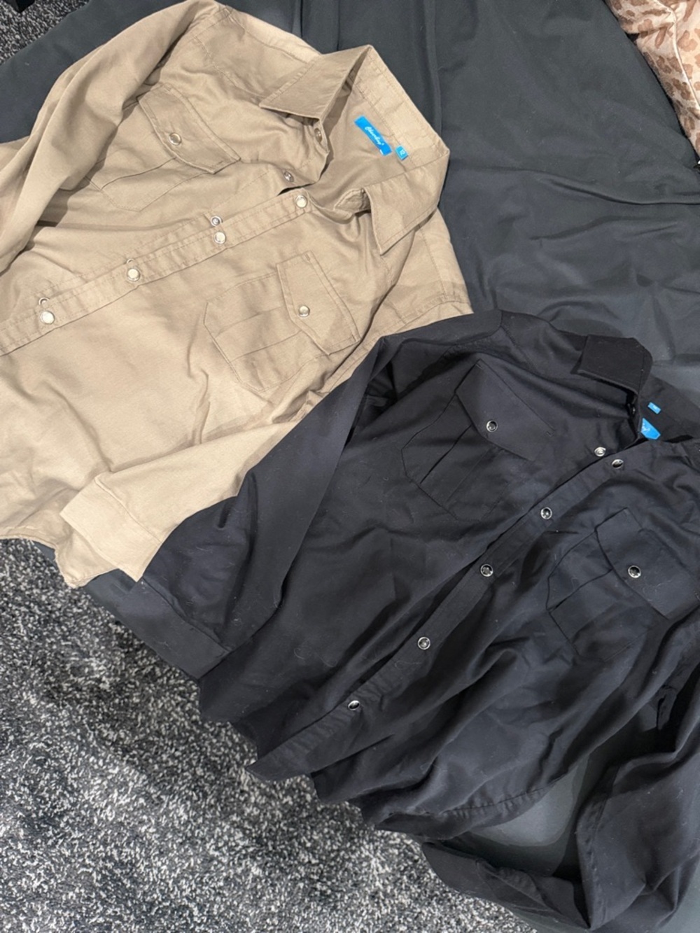 Kids Qty 2 Button-Down Shirt - Black and Tan